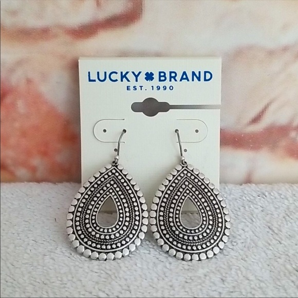 Lucky Brand Jewelry - Lucky Jean Brand silver metal drop earrings.